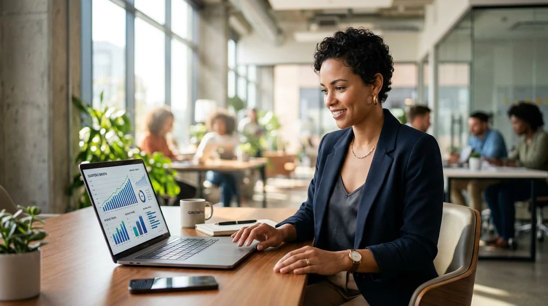 Illustration montrant un entrepreneur gérant sereinement ses contrats professionnels en ligne