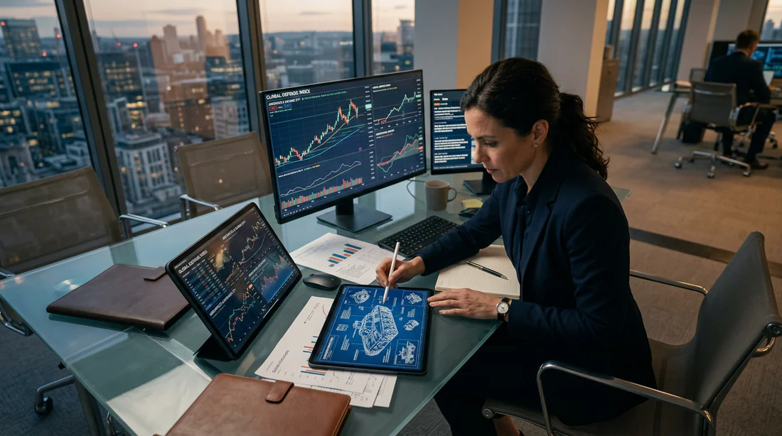 Analyse stratégique des graphiques financiers du secteur de la défense